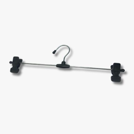 plastic clip hanger, specifically a bottom hanger or pant/skirt hanger with adjustable clips Aer-3
